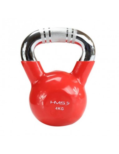 Kettlebell cast iron knurled chrome handle HMS KTC06 RED