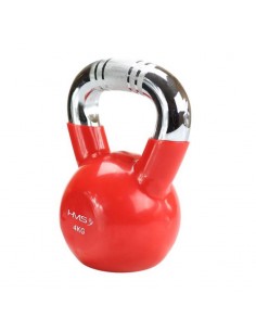Kettlebell cast iron knurled chrome handle HMS KTC06 RED 2