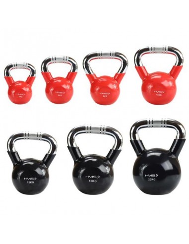 Kettlebell cast iron knurled chrome handle HMS KTC06 RED
