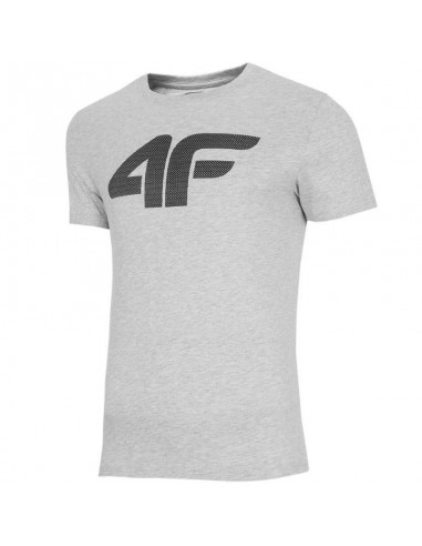 4F Ανδρικό T-shirt Γκρι με Λογότυπο H4Z22-TSM353-27M