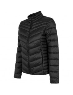 4F Κοντό Γυναικείο Puffer Μπουφάν για Χειμώνα Μαύρο H4Z22-KUDP002-20S
