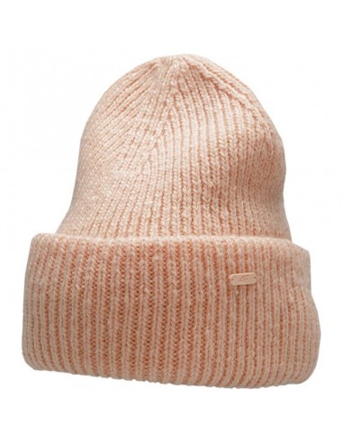 4F Beanie Γυναικείος Σκούφος με Rib Πλέξη σε Πορτοκαλί χρώμα H4Z22-CAD005-64M