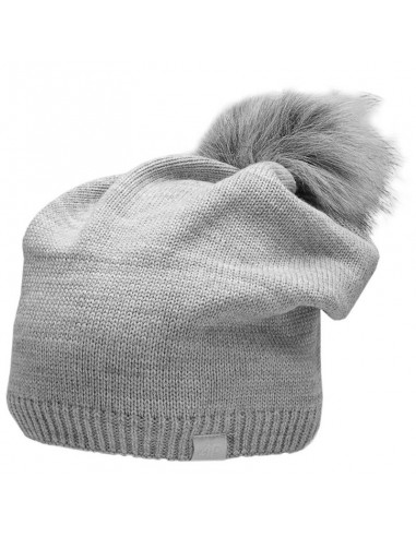 4F Pom Pom Beanie Ανδρικός Σκούφος Πλεκτός σε Γκρι χρώμα H4Z22-CAD009-27M