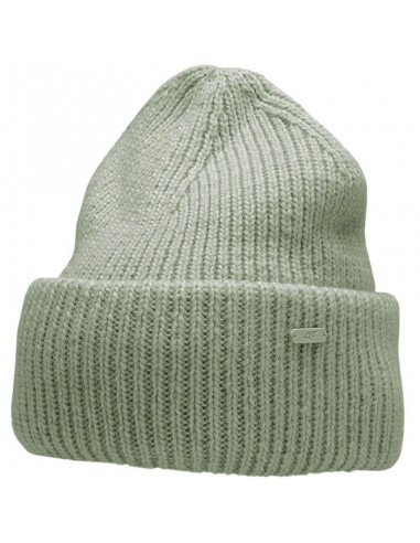 4F Beanie Γυναικείος Σκούφος με Rib Πλέξη σε Πράσινο χρώμα H4Z22-CAD005-47M