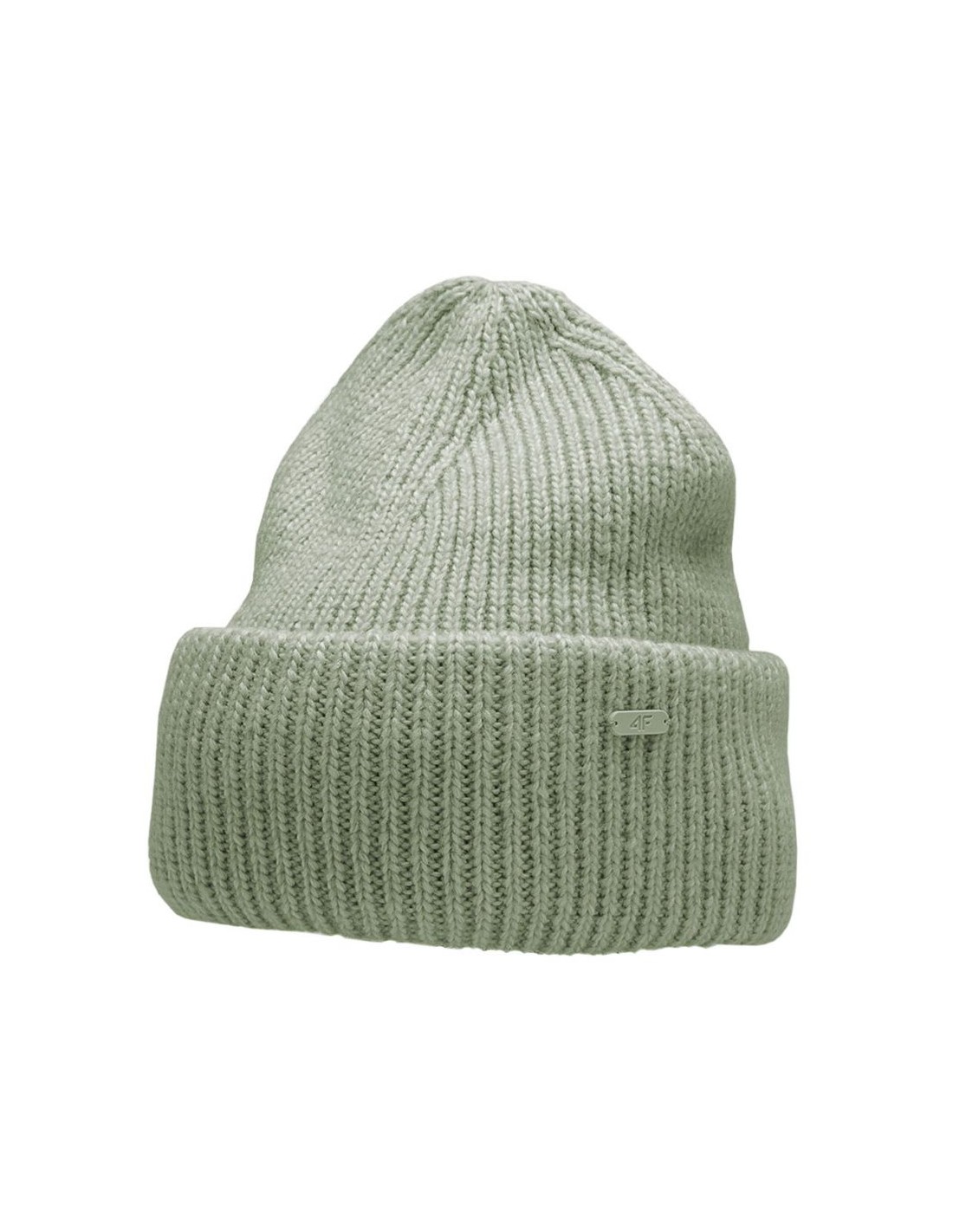 4F Beanie Γυναικείος Σκούφος με Rib Πλέξη σε Πράσινο χρώμα H4Z22-CAD005-47M