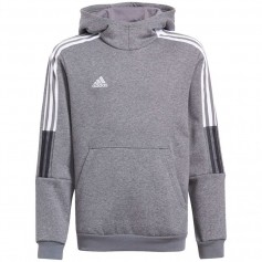 Adidas Fleece Παιδικό Φούτερ με Κουκούλα και Τσέπες Γκρι Tiro 21 GP8803