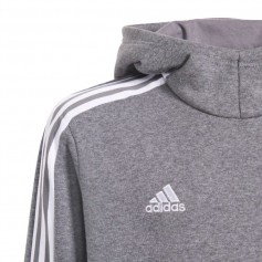 Adidas Fleece Παιδικό Φούτερ με Κουκούλα και Τσέπες Γκρι Tiro 21 GP8803