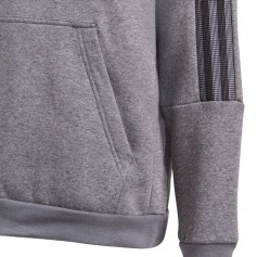 Adidas Fleece Παιδικό Φούτερ με Κουκούλα και Τσέπες Γκρι Tiro 21 GP8803