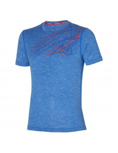 Mizuno Core Driven Ανδρικό Αθλητικό T-shirt Κοντομάνικο Μπλε J2GA253575