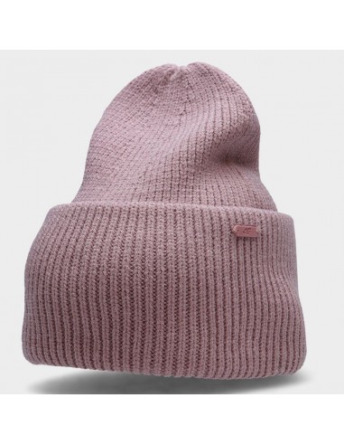 4F Beanie Γυναικείος Σκούφος με Rib Πλέξη σε Μωβ χρώμα H4Z22-CAD007-56S