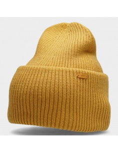 4F Beanie Γυναικείος Σκούφος με Rib Πλέξη Mustard H4Z22-CAD007-71S