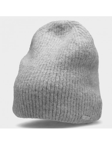 4F Beanie Ανδρικός Σκούφος με Rib Πλέξη σε Γκρι χρώμα H4Z22-CAD008-27M