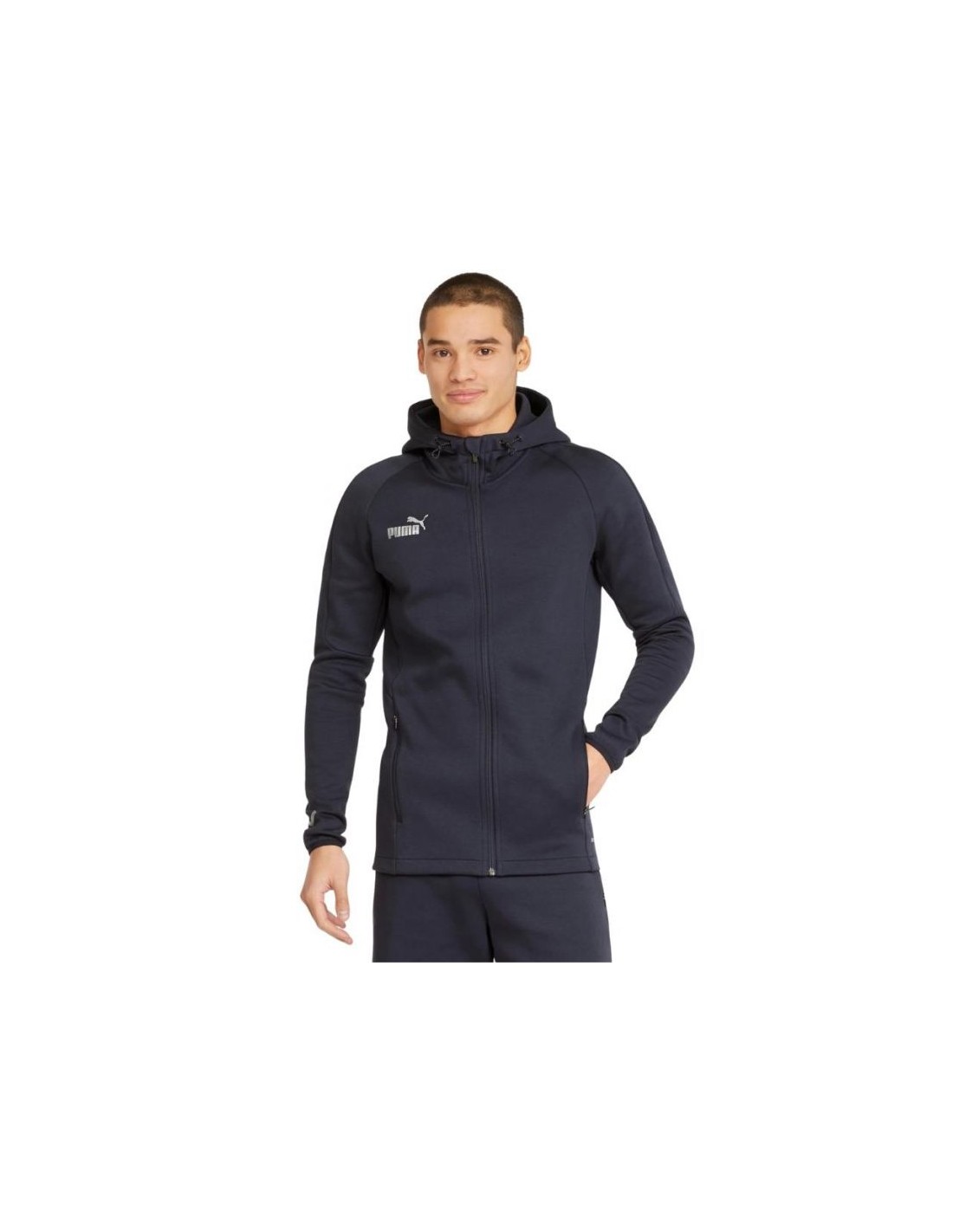 Puma TeamFinal Ανδρική Ζακέτα με Φερμουάρ και Κουκούλα 