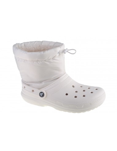 Crocs Classic Lined Neo Γυναικεία Μποτάκια με Γούνα Λευκά 206630-143