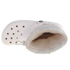 Crocs Classic Lined Neo Γυναικεία Μποτάκια με Γούνα Λευκά 206630-143