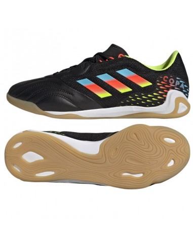 Adidas Copa Sense.3 IN HR1848 Χαμηλά Ποδοσφαιρικά Παπούτσια Σάλας Core Black / Bright Cyan / Team Solar Yellow