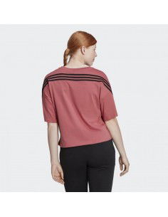 Adidas Γυναικείο Αθλητικό T-shirt Ριγέ Μπορντό HK0494 2