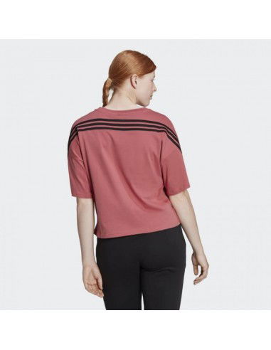 Adidas Γυναικείο Αθλητικό T-shirt Ριγέ Μπορντό HK0494