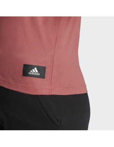 Adidas Γυναικείο Αθλητικό T-shirt Ριγέ Μπορντό HK0494