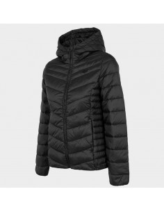 4F Κοντό Γυναικείο Puffer Μπουφάν για Χειμώνα Μαύρο H4Z22-KUDP003-20S