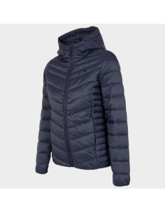 4F Κοντό Γυναικείο Puffer Μπουφάν για Χειμώνα Μπλε H4Z22-KUDP003-31S