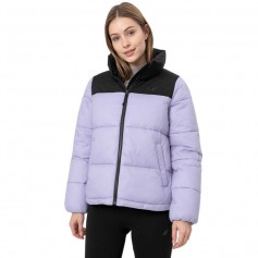 4F Κοντό Γυναικείο Puffer Μπουφάν για Χειμώνα Μωβ H4Z22-KUDP014-51S