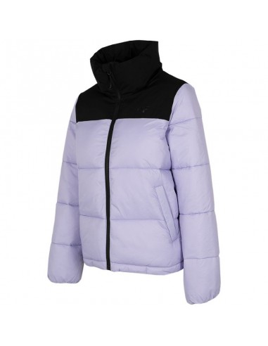 4F Κοντό Γυναικείο Puffer Μπουφάν για Χειμώνα Μωβ H4Z22-KUDP014-51S