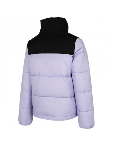 4F Κοντό Γυναικείο Puffer Μπουφάν για Χειμώνα Μωβ H4Z22-KUDP014-51S