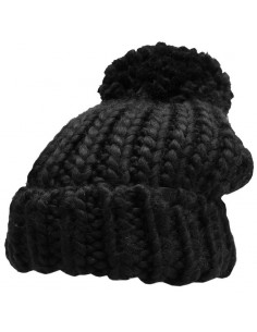 4F Pom Pom Beanie Γυναικείος Σκούφος Πλεκτός σε Μαύρο χρώμα H4Z22-CAD013-20S