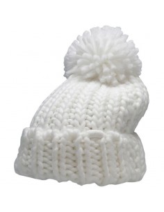 4F Pom Pom Beanie Γυναικείος Σκούφος Πλεκτός σε Μπεζ χρώμα H4Z22-CAD013-12S