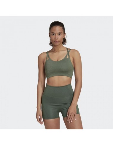 Adidas Yoga Luxe Studio Light-Support Fire Γυναικείο Αθλητικό Μπουστάκι Green Oxide HL8600