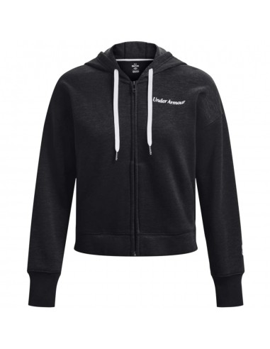 Under Armour UA W Essential Script FZ Γυναικεία Ζακέτα Φούτερ με Κουκούλα Μαύρη 1374106-001