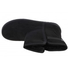 Big Star Suede Γυναικείες Μπότες Χιονιού με Γούνα Μαύρες KK274618