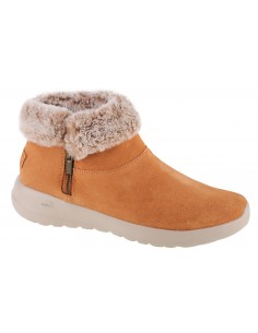 Skechers Go Joy Suede Γυναικεία Μποτάκια με Γούνα Καφέ 144003-CSNT
