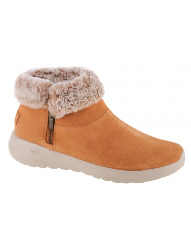 Skechers Go Joy Suede Γυναικεία Μποτάκια με Γούνα Καφέ 144003-CSNT