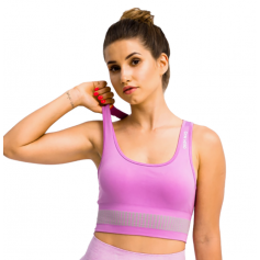 GymHero Μπουστάκι με ρίγες BRA-MAUVE