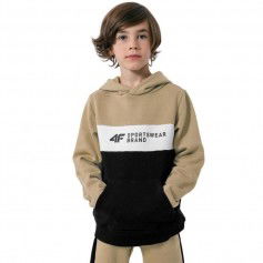 4F Παιδικό Φούτερ με Κουκούλα και Τσέπες Μπεζ HJZ22-JBLM003-82S