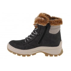 Rieker Γυναικεία Μποτάκια Αστραγάλου με Γούνα Γκρι X9335-45
