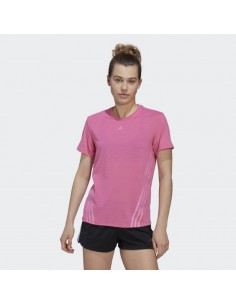 Adidas Γυναικείο Αθλητικό T-shirt Ριγέ Μπορντό HK0494
