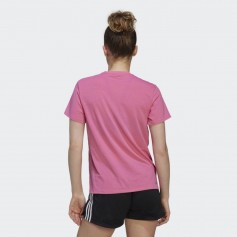 Adidas Γυναικείο Αθλητικό T-shirt Ριγέ Μπορντό HK0494