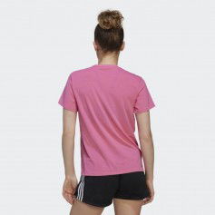 Adidas Γυναικείο Αθλητικό T-shirt Ριγέ Μπορντό HK0494