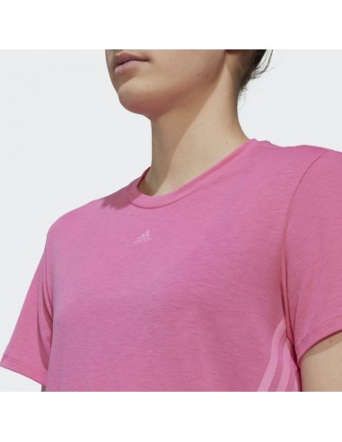 Adidas Γυναικείο Αθλητικό T-shirt Ριγέ Μπορντό HK0494