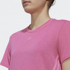 Adidas Γυναικείο Αθλητικό T-shirt Ριγέ Μπορντό HK0494