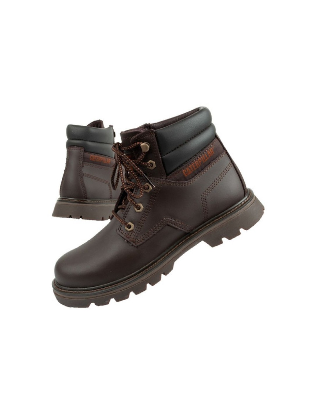 CAT Quadrate Δερμάτινα Καφέ Ανδρικά Μποτάκια P723803