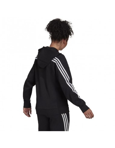 Adidas Sportswear Future Icons 3-Stripes Γυναικεία Φούτερ Ζακέτα με Κουκούλα Μαύρη H57287