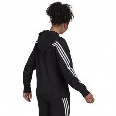 Adidas Sportswear Future Icons 3-Stripes Γυναικεία Φούτερ Ζακέτα με Κουκούλα Μαύρη H57287