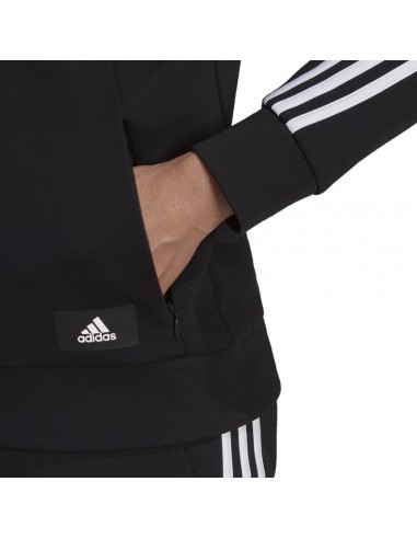 Adidas Sportswear Future Icons 3-Stripes Γυναικεία Φούτερ Ζακέτα με Κουκούλα Μαύρη H57287