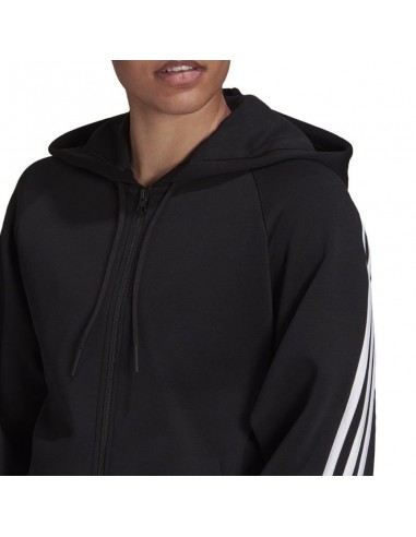 Adidas Sportswear Future Icons 3-Stripes Γυναικεία Φούτερ Ζακέτα με Κουκούλα Μαύρη H57287
