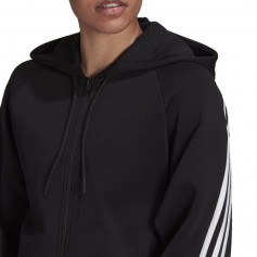 Adidas Sportswear Future Icons 3-Stripes Γυναικεία Φούτερ Ζακέτα με Κουκούλα Μαύρη H57287