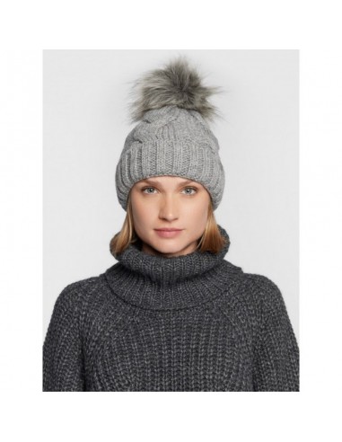 4F Beanie Γυναικείος Σκούφος με Πλεξούδες σε Γκρι χρώμα H4Z22-CAD010-27M